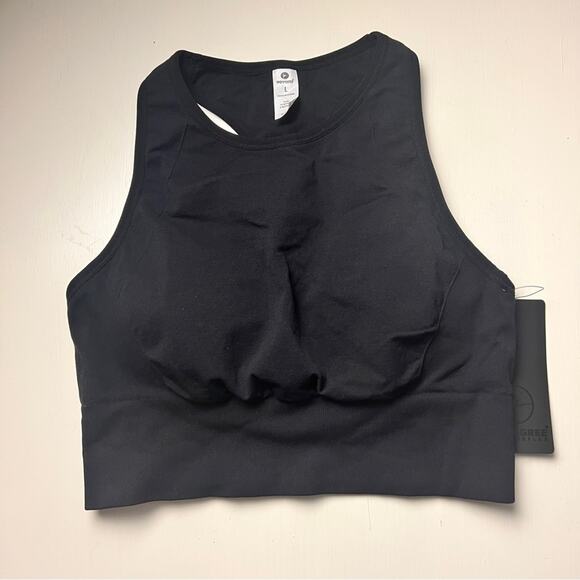 90 Degree By Reflex Athletic Sporty Black Padded Activewear Sports Bra Sz Top L - Picture 2 of 8